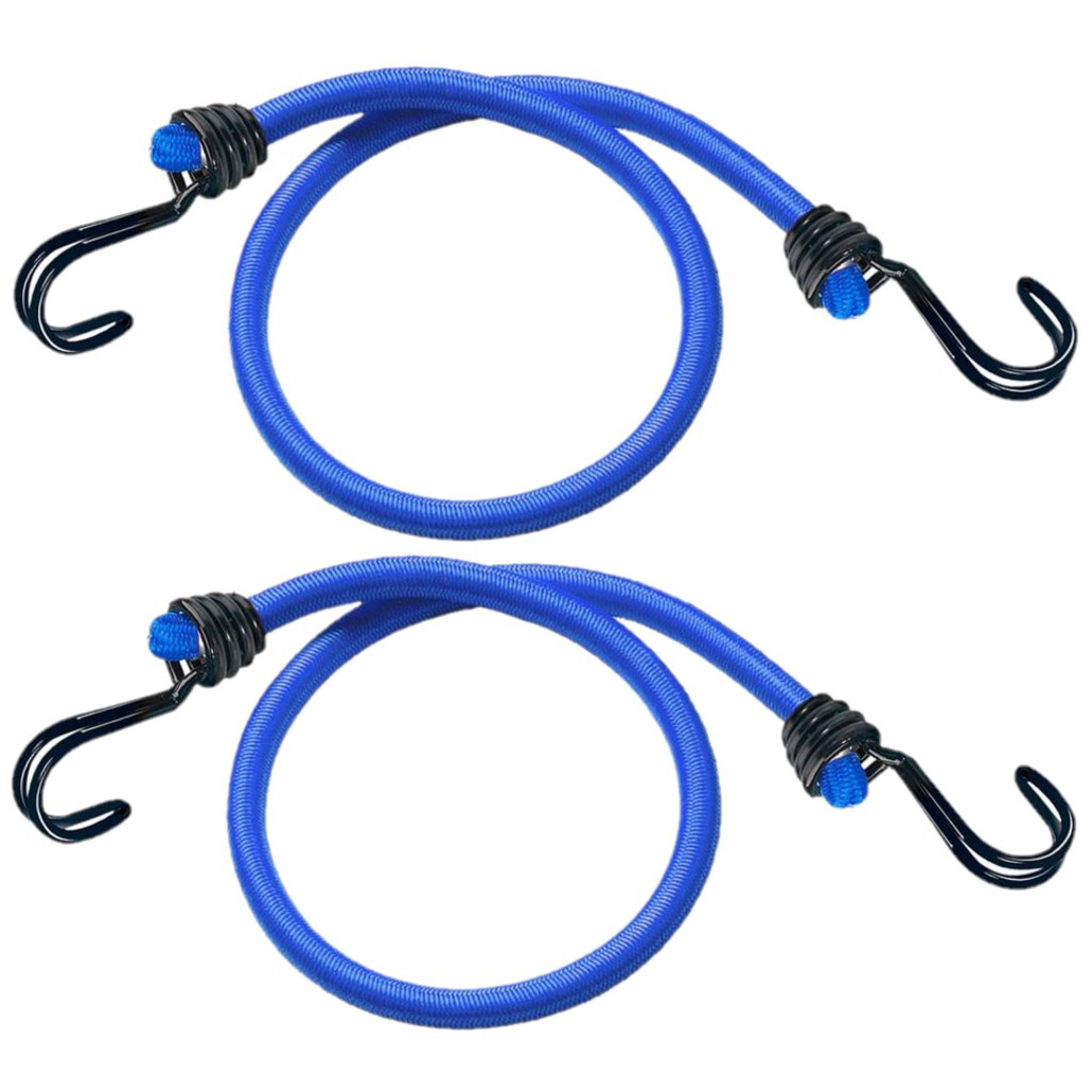 Set van 2x stuks bagagespin/snelbinders 120 cm blauw -