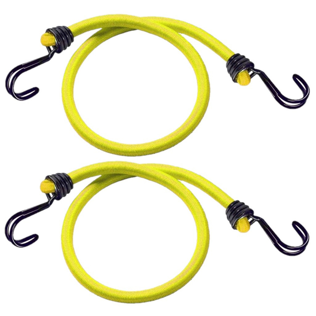 Bagagespin/snelbinders - Set van 2x st - geel - 100 cm - fiets accessoires -