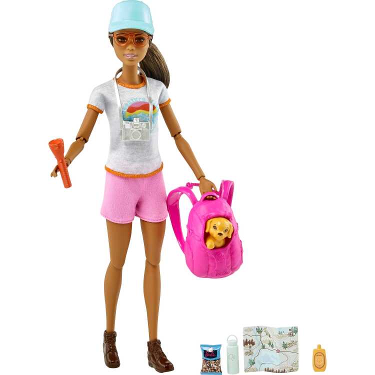 Mattel Wellness Hiking speelset met hond pop