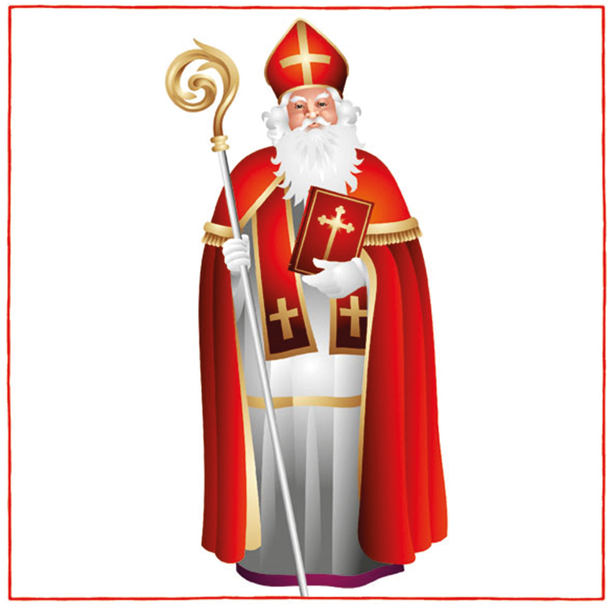 60x Tafel diner/lunch servetten 33 x 33 cm Sinterklaas feest print -