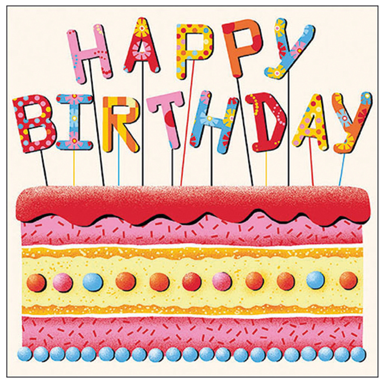 60x Tafel diner/lunch servetten 33 x 33 cm happy birthday verjaardag print -
