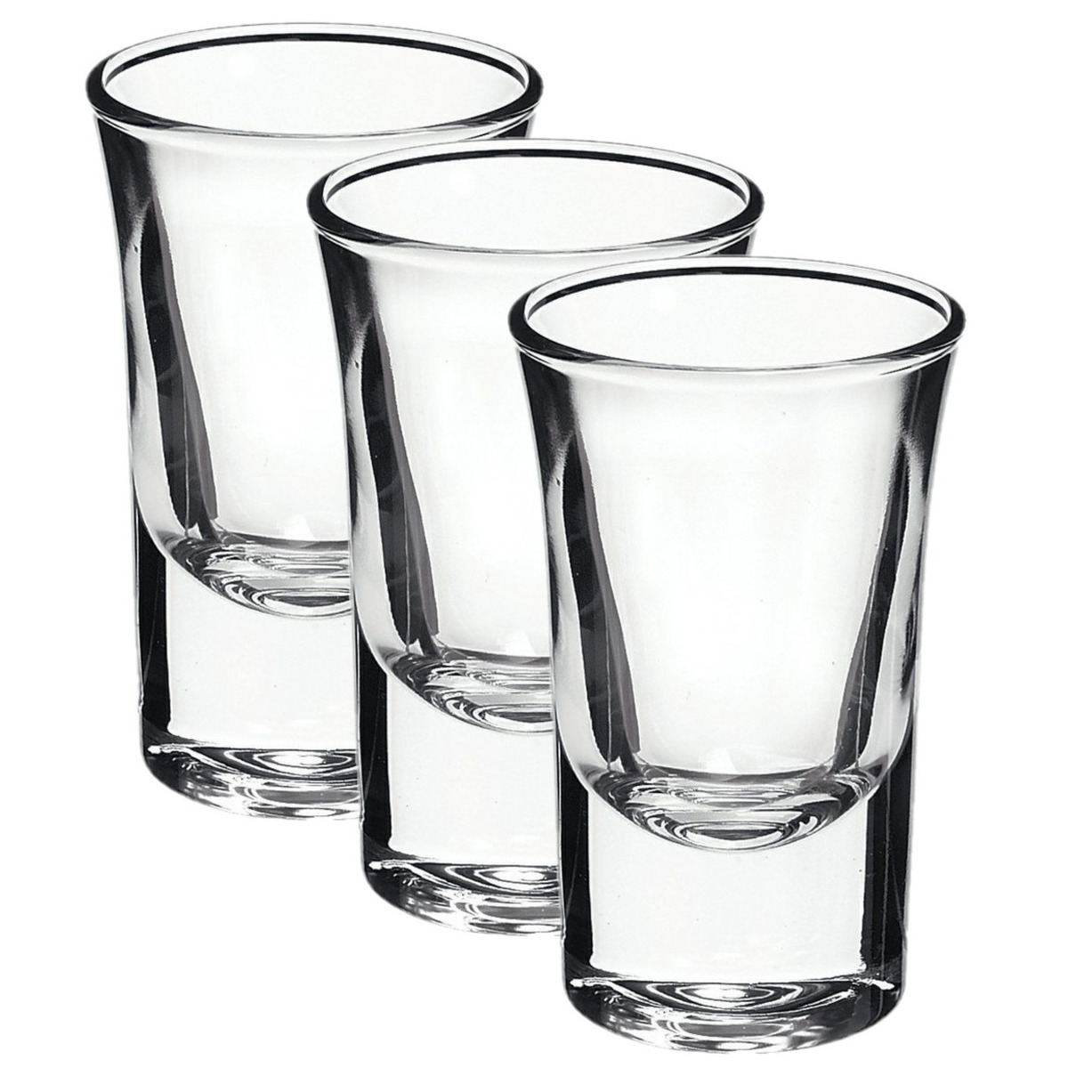 Set van 12x stuks shotglazen/shotglaasjes van glas 57 ml -