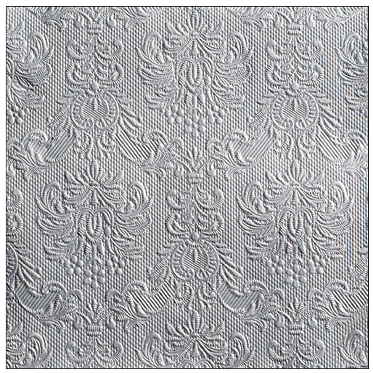 15x Tafel diner/lunch servetten 40 x 40 cm luxe deco print zilver -