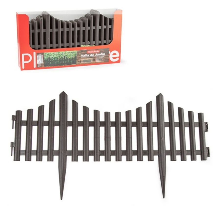10x stuks flexibele graskant/tuin rand/kantopsluiting hekjes van 60 cm donkerbruin -