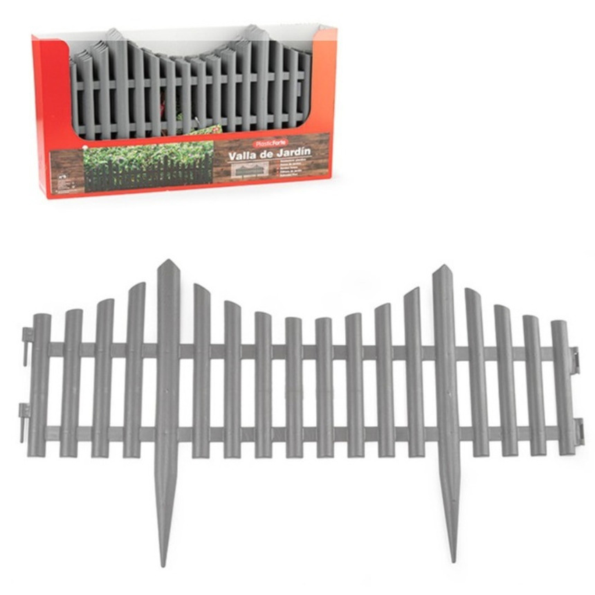 10x stuks flexibele graskant/tuin rand/kantopsluiting hekjes van 60 cm lichtgrijs -