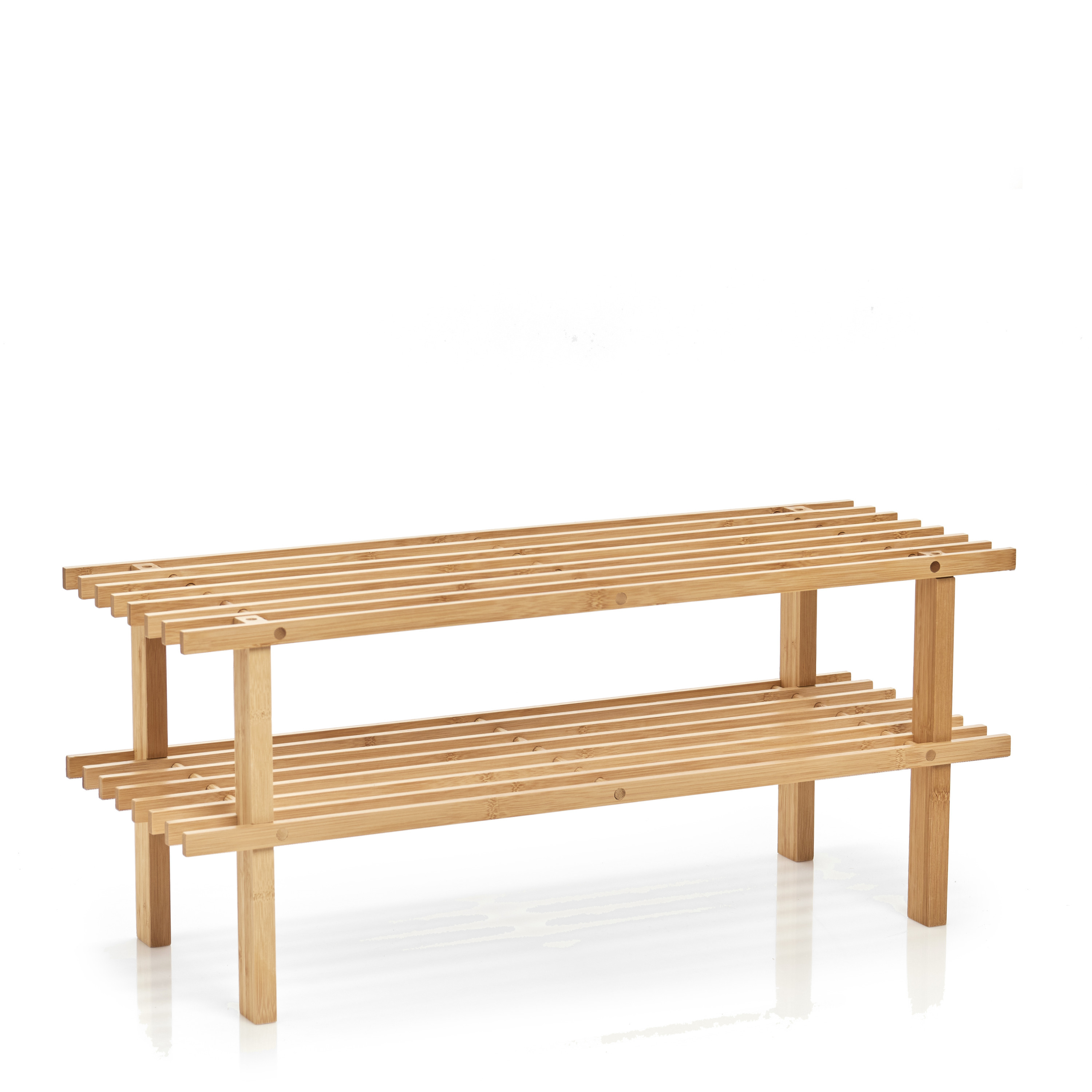 Zeller Schoenenrek - bamboe - 2-laags - 70 x 26 x 30 cm -