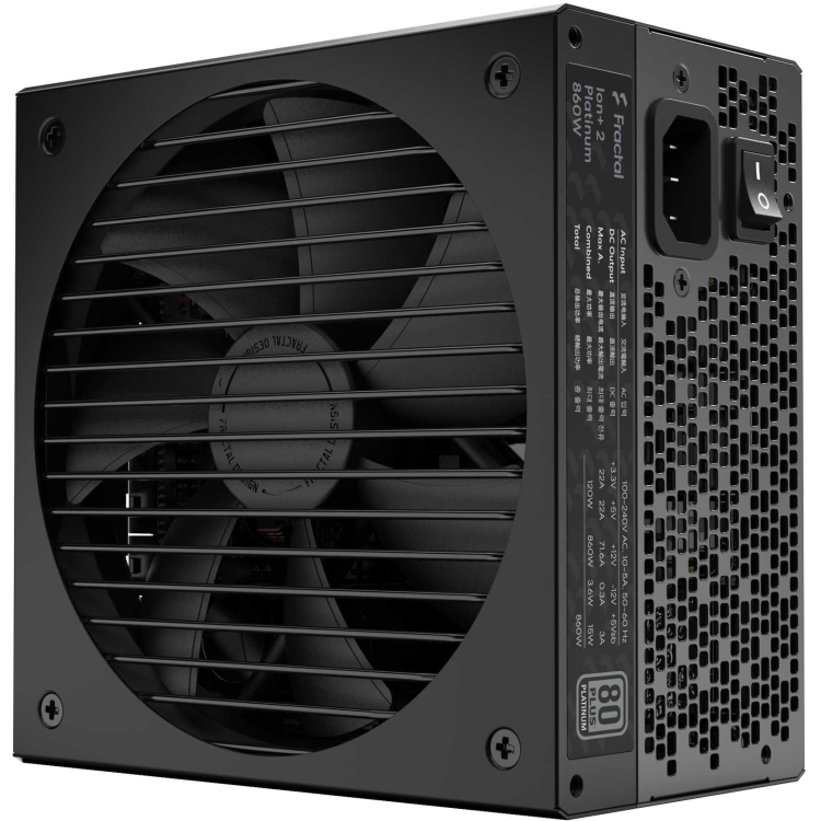 Fractal Design ION+ 2 Platinum 860W voeding 6x PCIe, Full Kabel-management