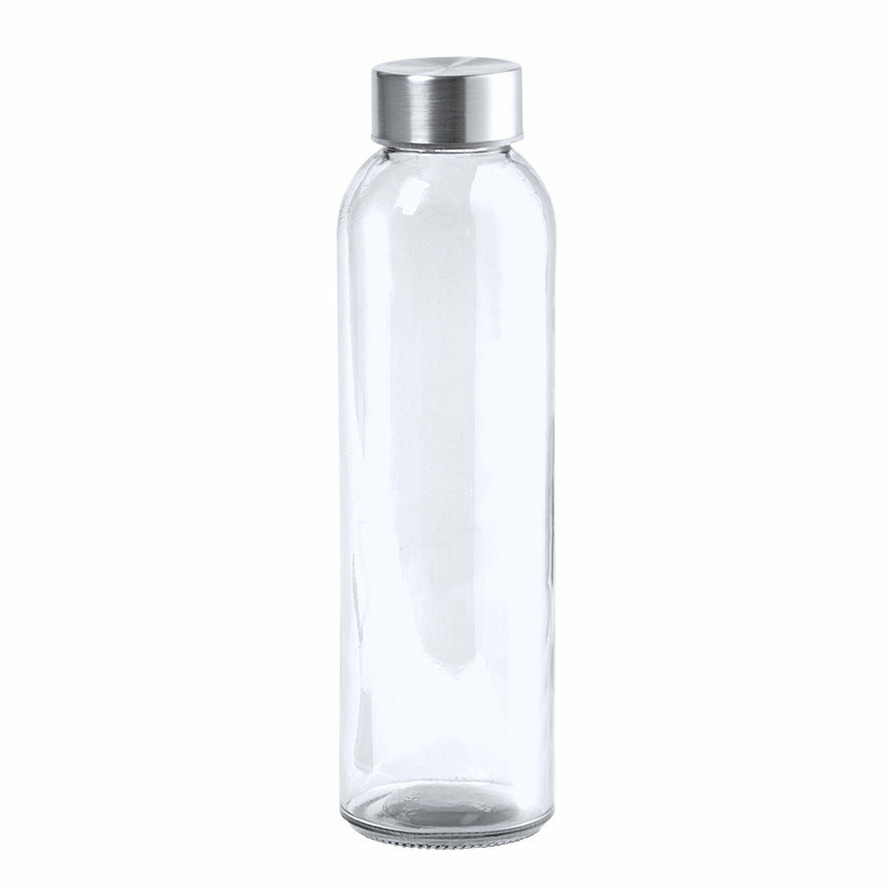 Waterfles/drinkfles AQUAMAN - glas - transparant - met RVS dop - 500 ml - Sportfles - Bidon -