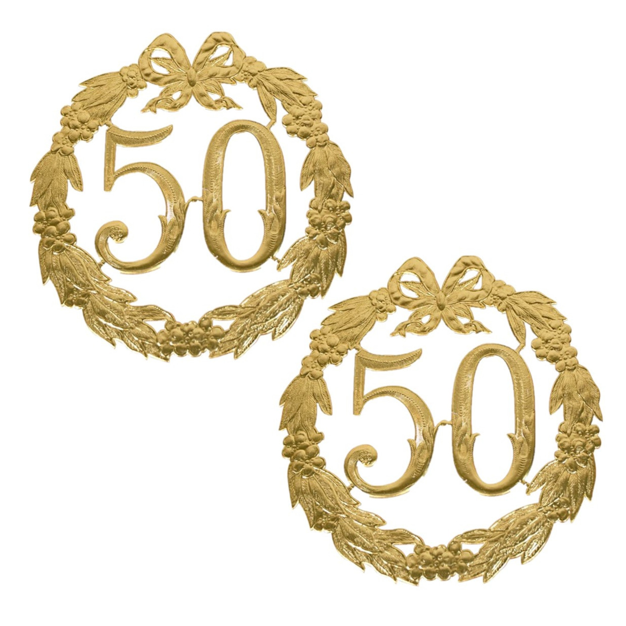 2x stuks ophang Jubileum cijfer 50 jaar van 24 cm -