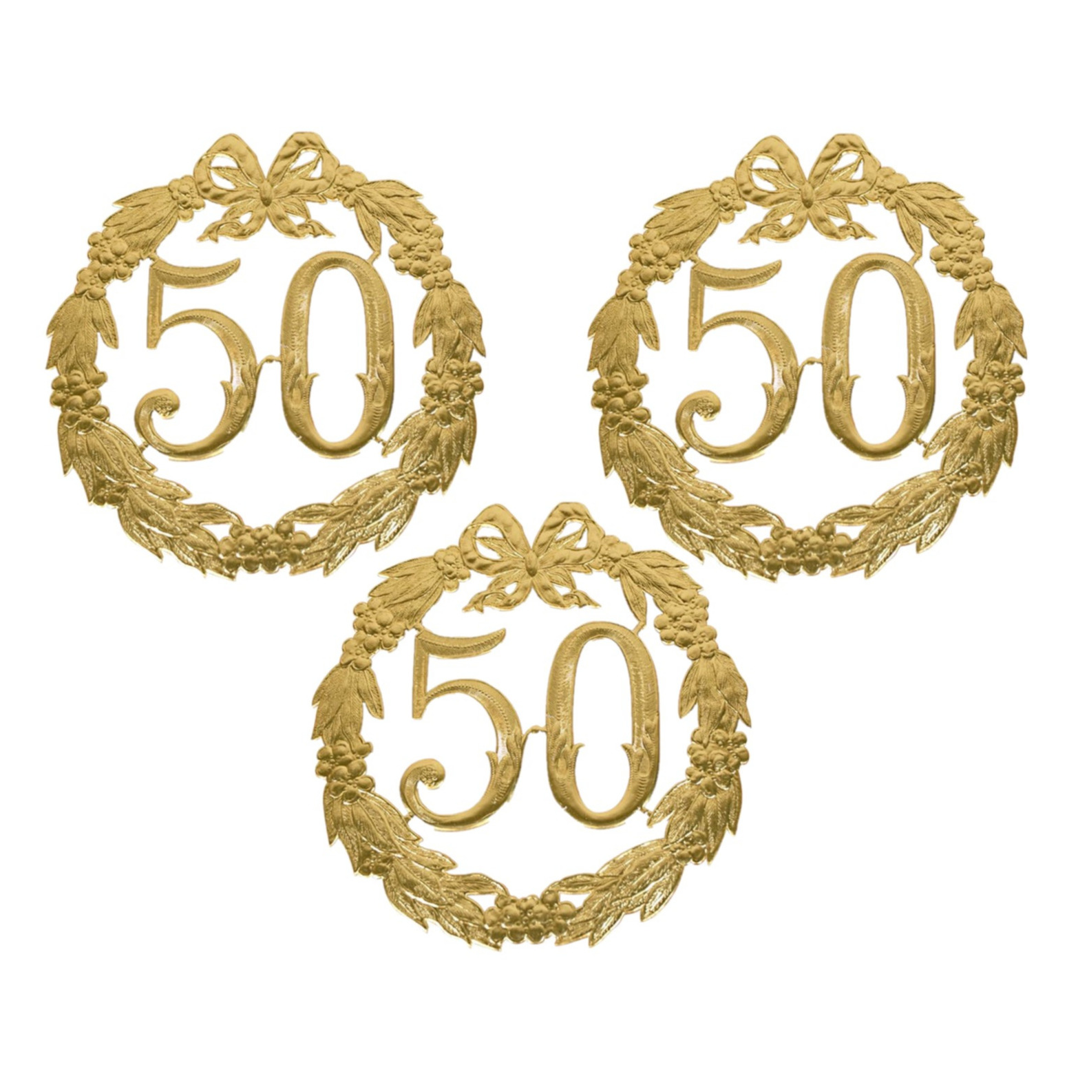 3x stuks ophang Jubileum cijfer 50 jaar van 24 cm -