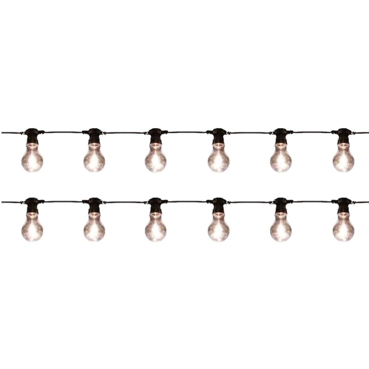 2x stuks buiten feestverlichting lichtsnoer warm witte lampbolletjes 10 m -