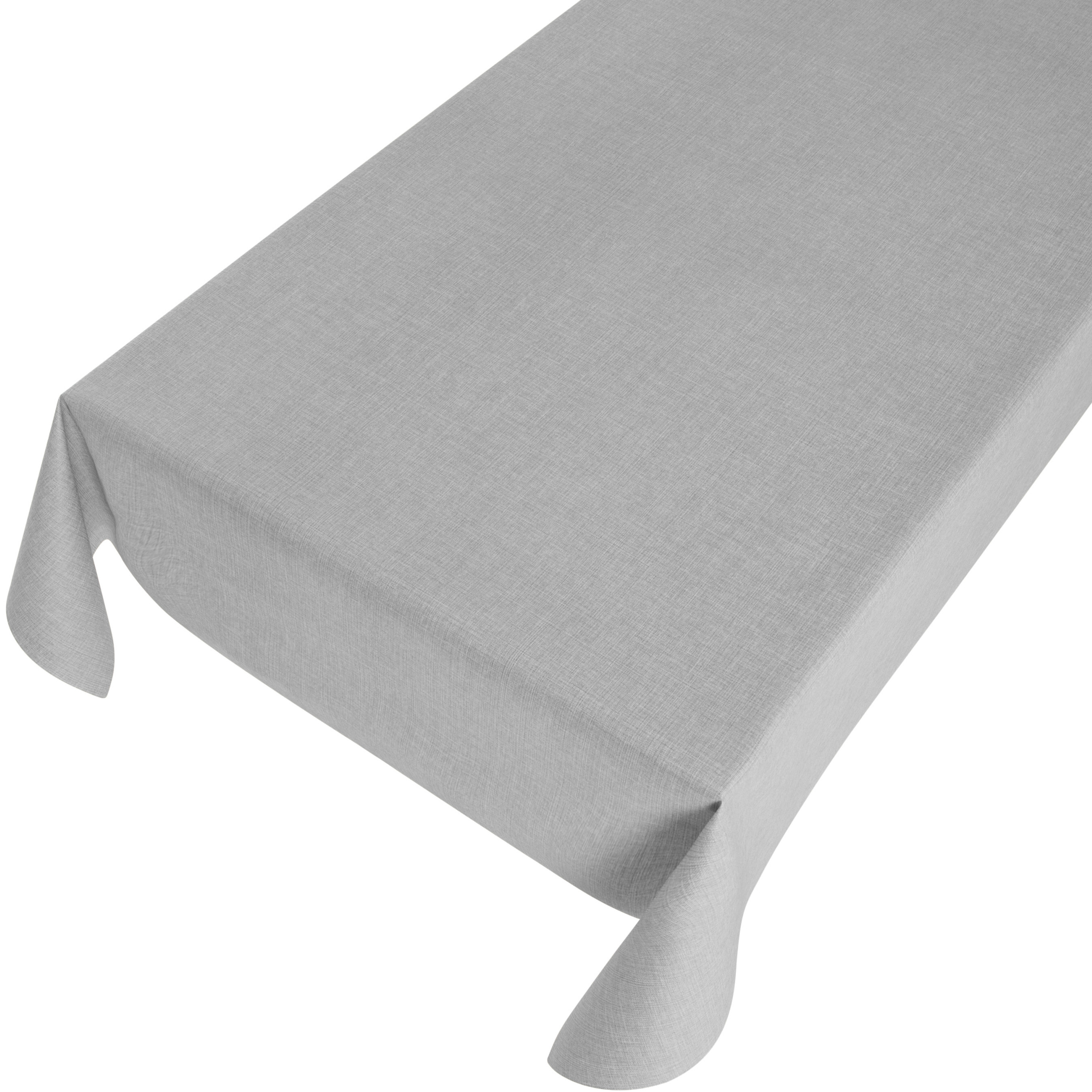 Tafelzeil/tafelkleed linnen look licht grijs 140 x 245 cm -