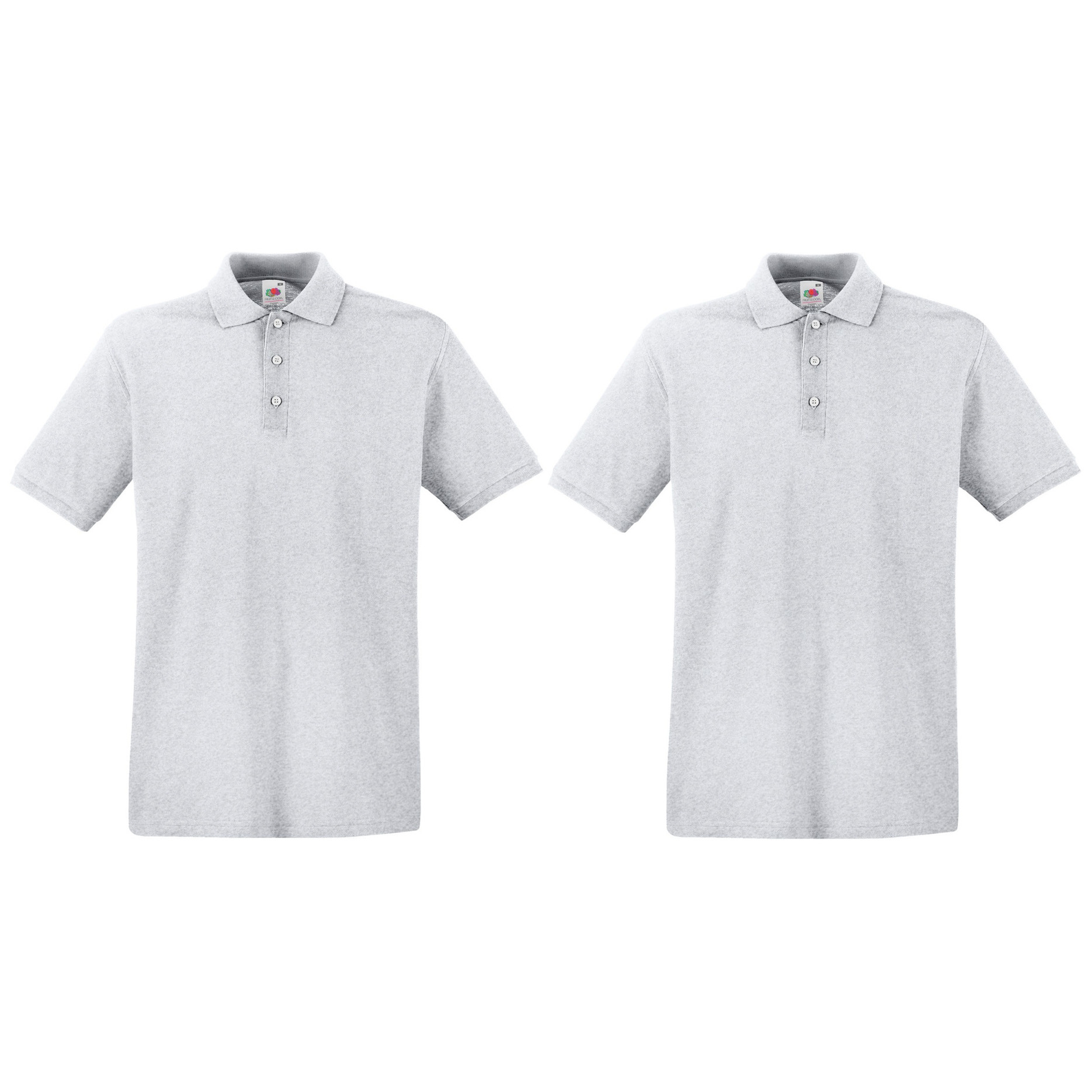 2-Pack maat 2XL lichtgrijs poloshirt premium van katoen voor heren -