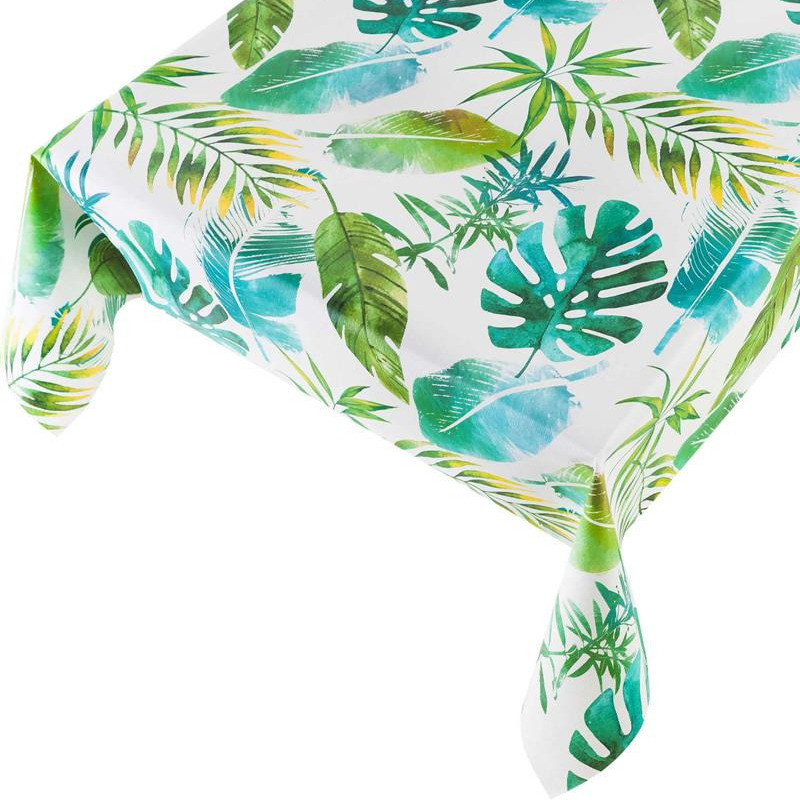 Buiten tafelkleed/tafelzeil botanische print 140 x 175 cm rechthoekig -