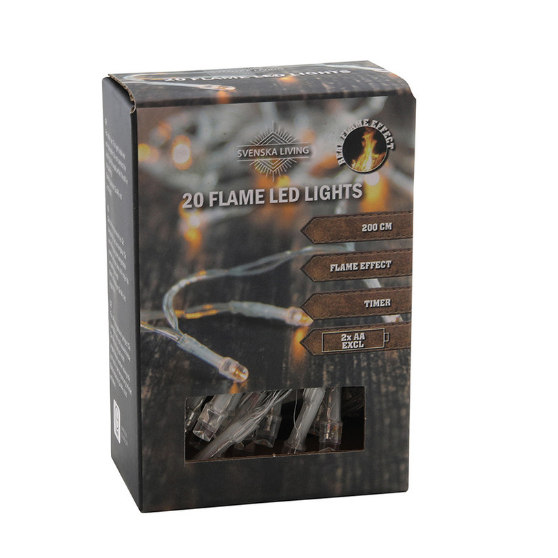 Kerstboomverlichting - warm wit - 20 leds - 2m - kerstversiering -