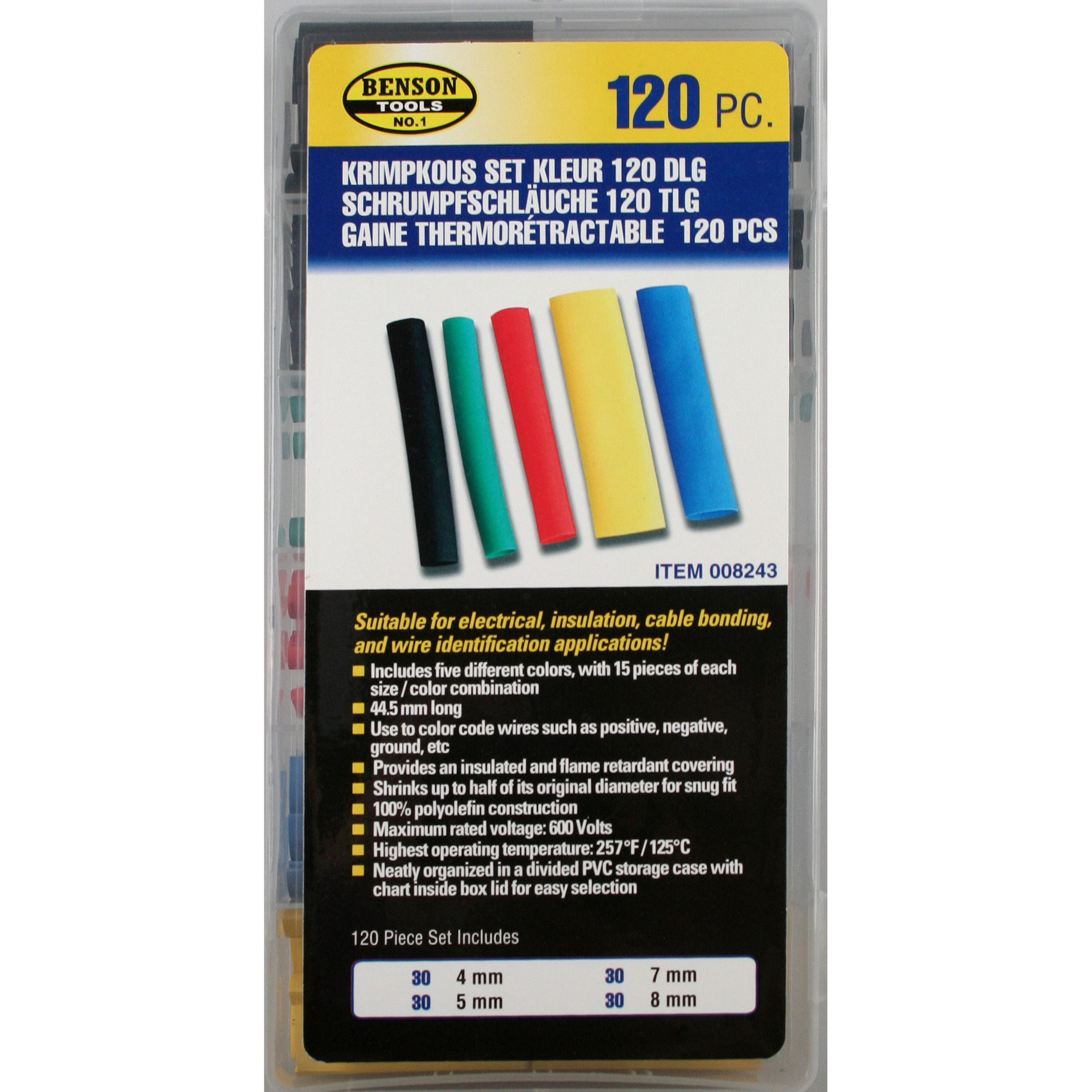 Krimpkousen set 120-delig multi gekleurd -