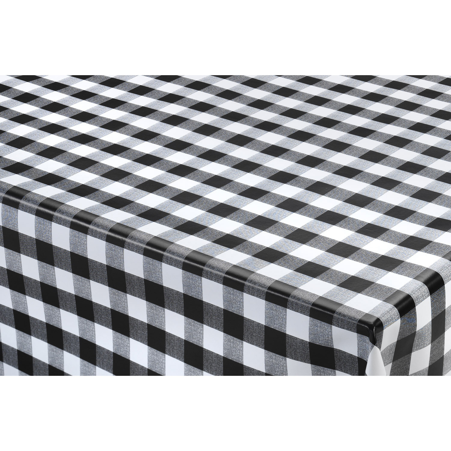 Tafelzeil/tafelkleed boeren ruit zwart/wit 140 x 180 cm -