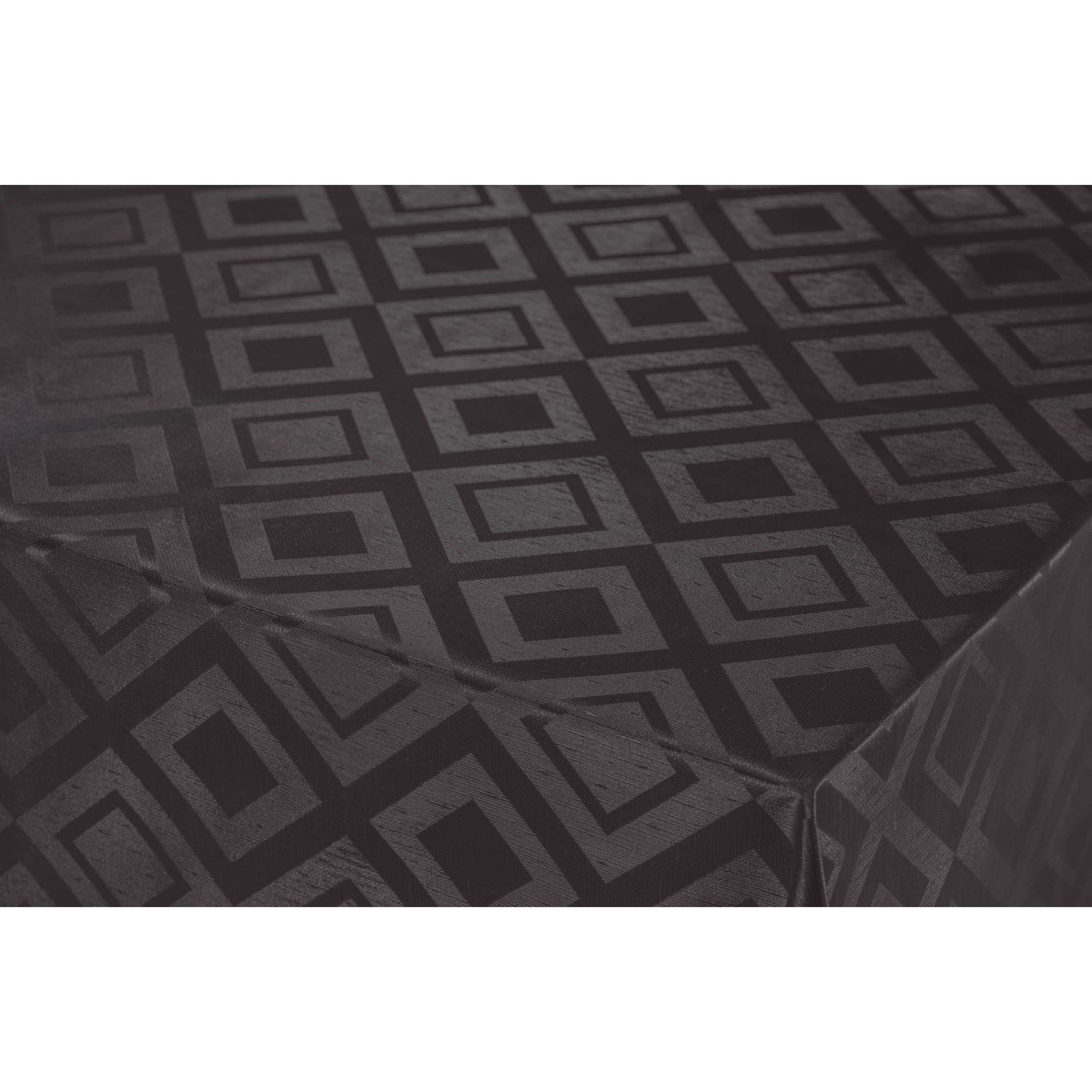 Tafelzeil/tafelkleed Damast zwarte ruiten print 140 x 300 cm -