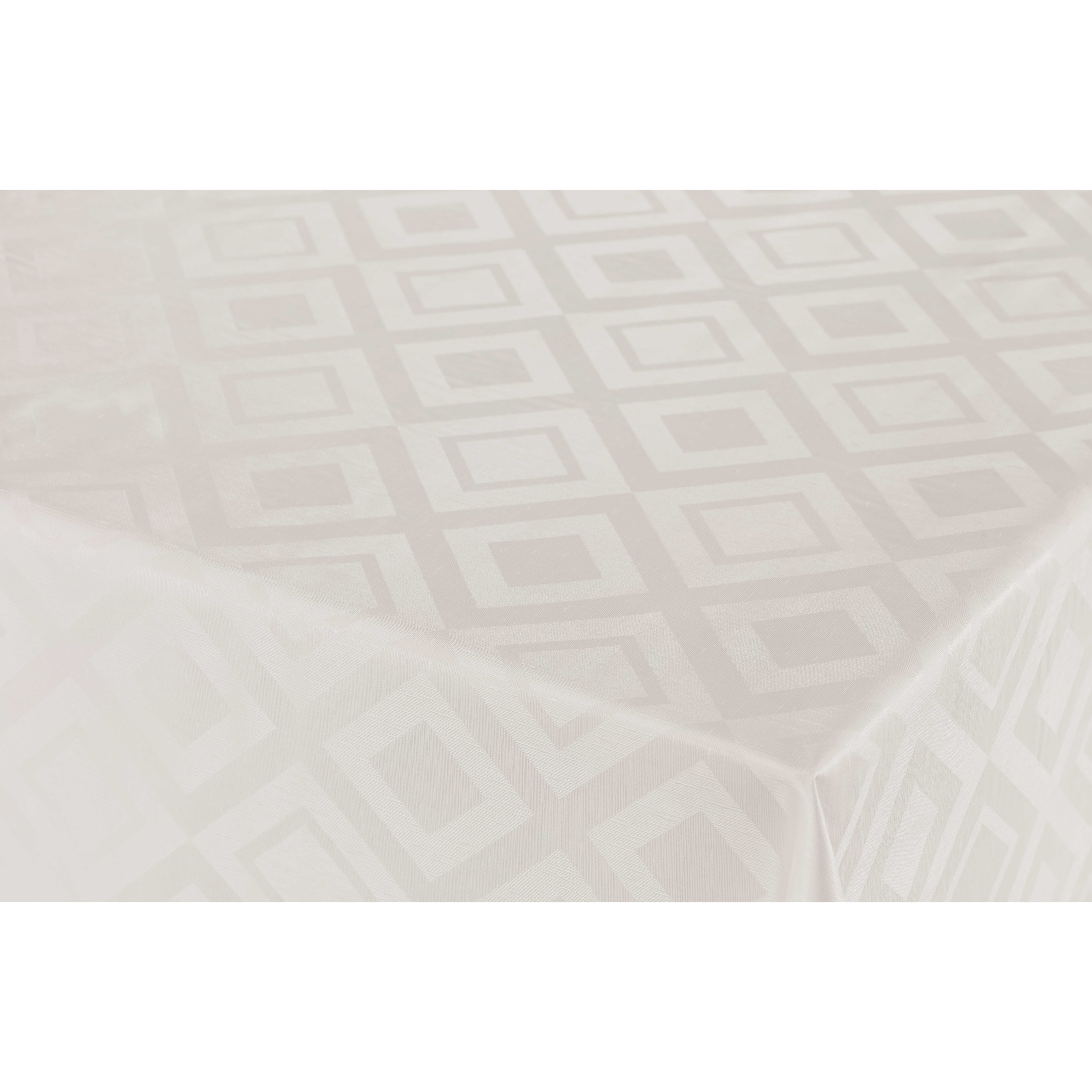 Tafelzeil/tafelkleed Damast witte ruiten print 140 x 300 cm -