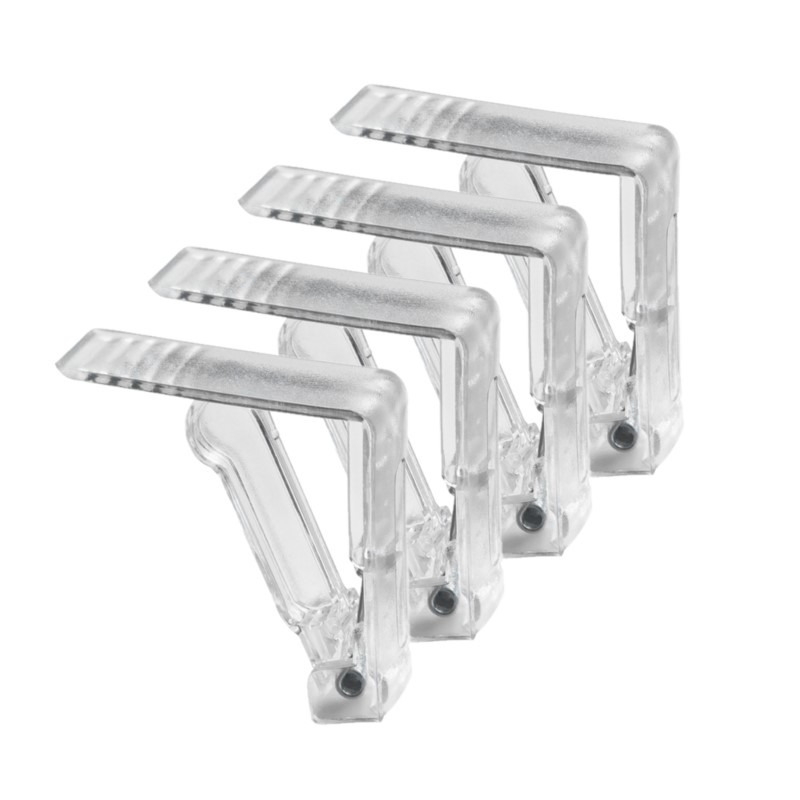4x stuks tafelkleed klemmen transparant -