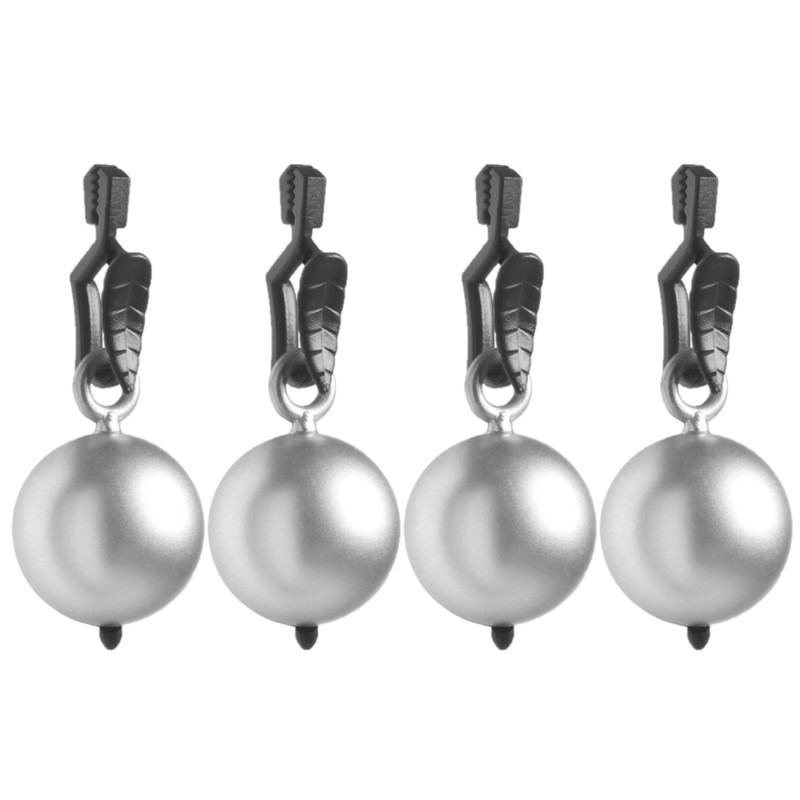 4x stuks tafelkleedgewichtjes zilveren kogels/ballen -