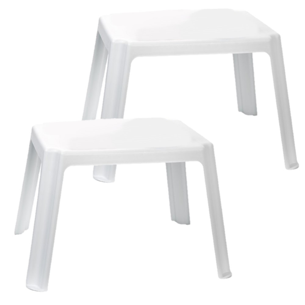 2x stuks kunststof kindertafels wit 55 x 66 x 43 cm -