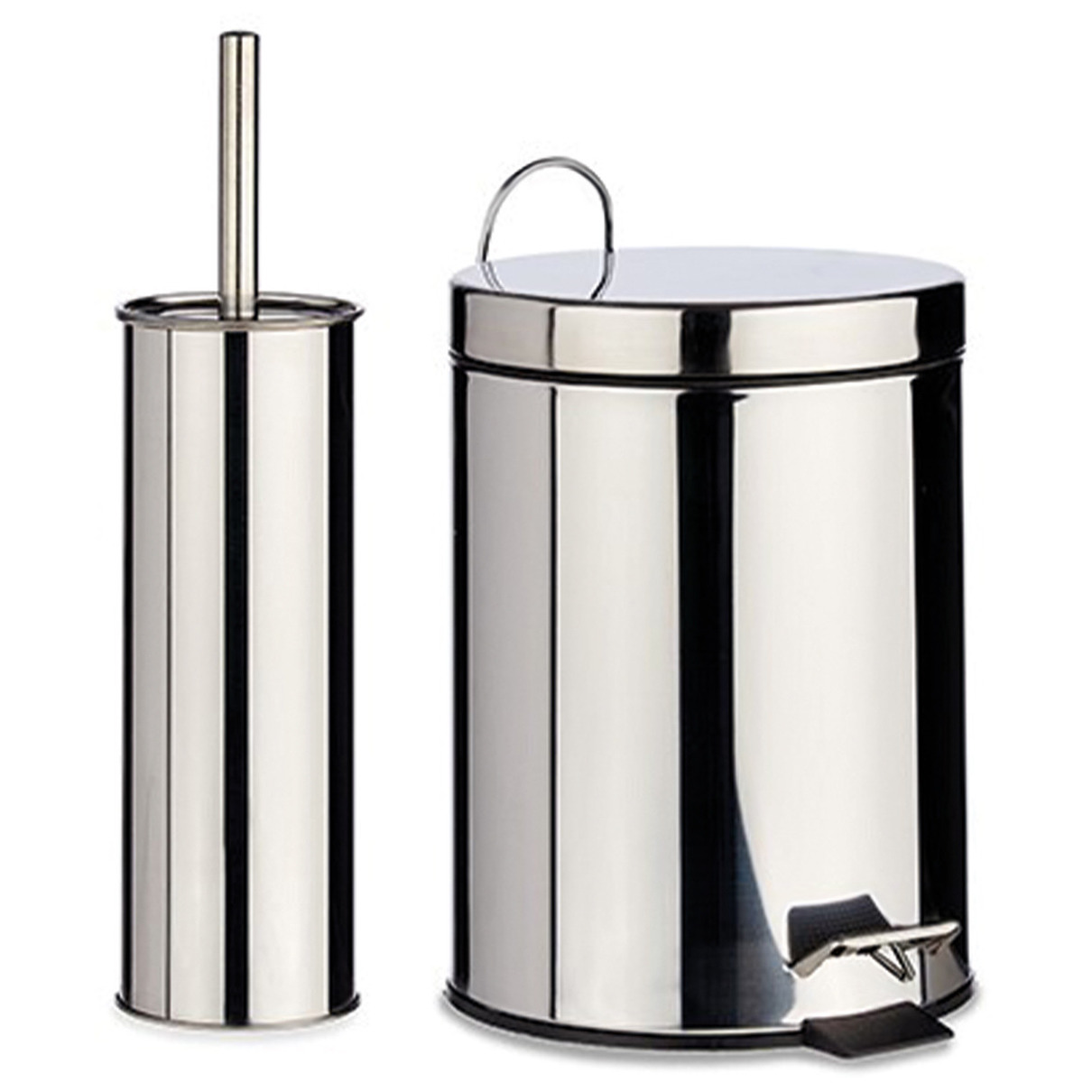 Pedaalemmer 5 liter met toiletborstel RVS -