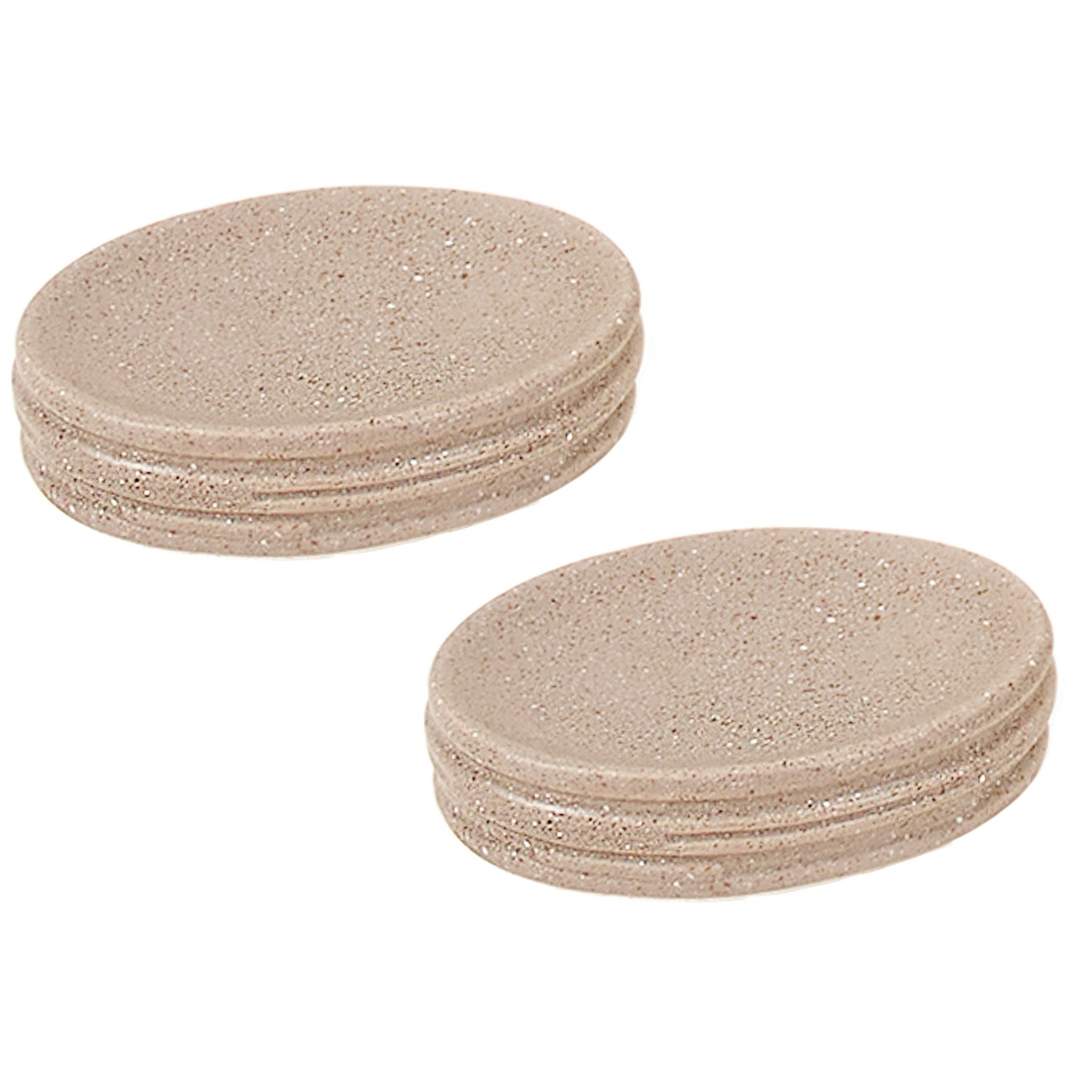Set van 2x stuks zeephouders/zeepbakjes creme keramiek 13 cm -