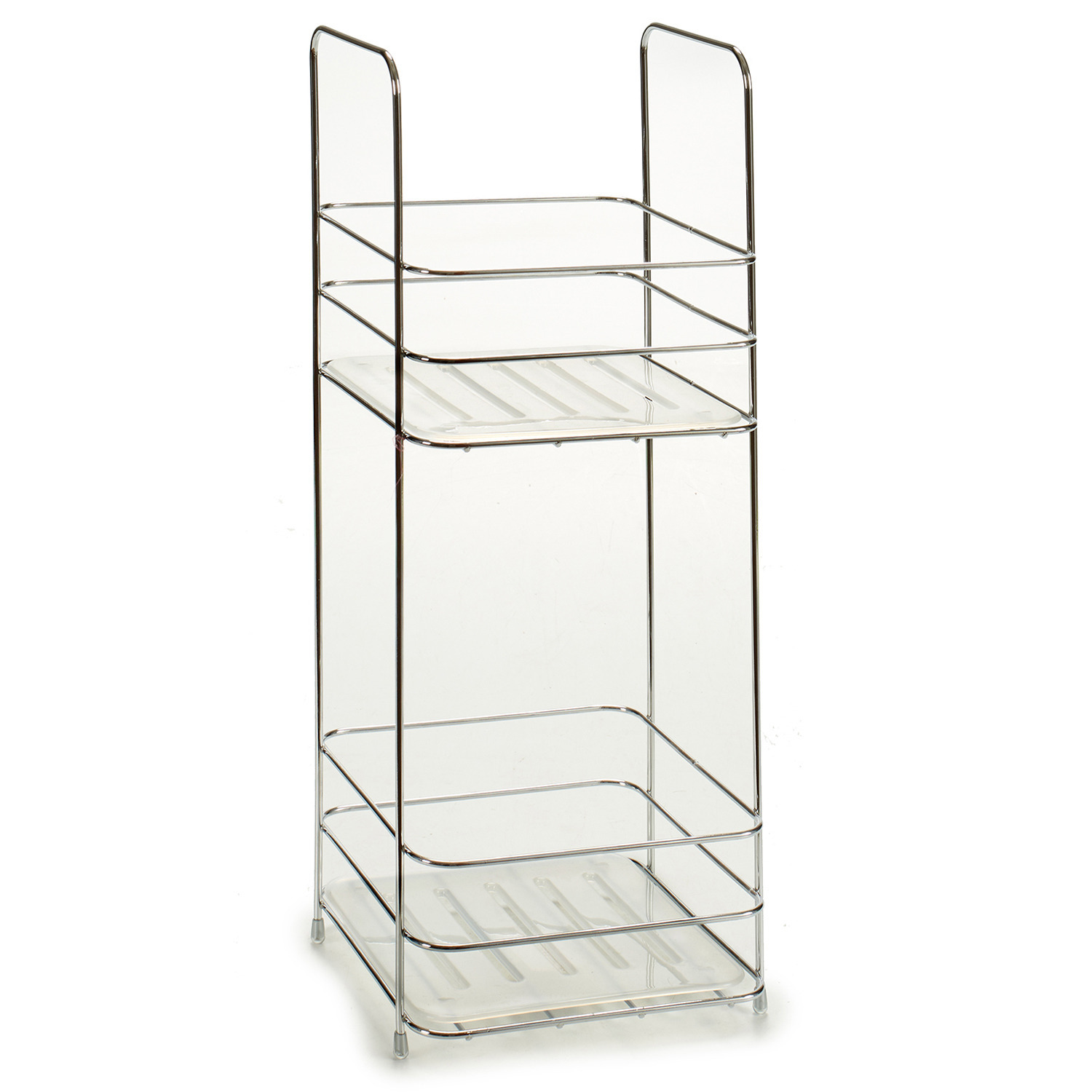 Chroom doucherek/badkamerrek 2-laags 17 x 42 cm -
