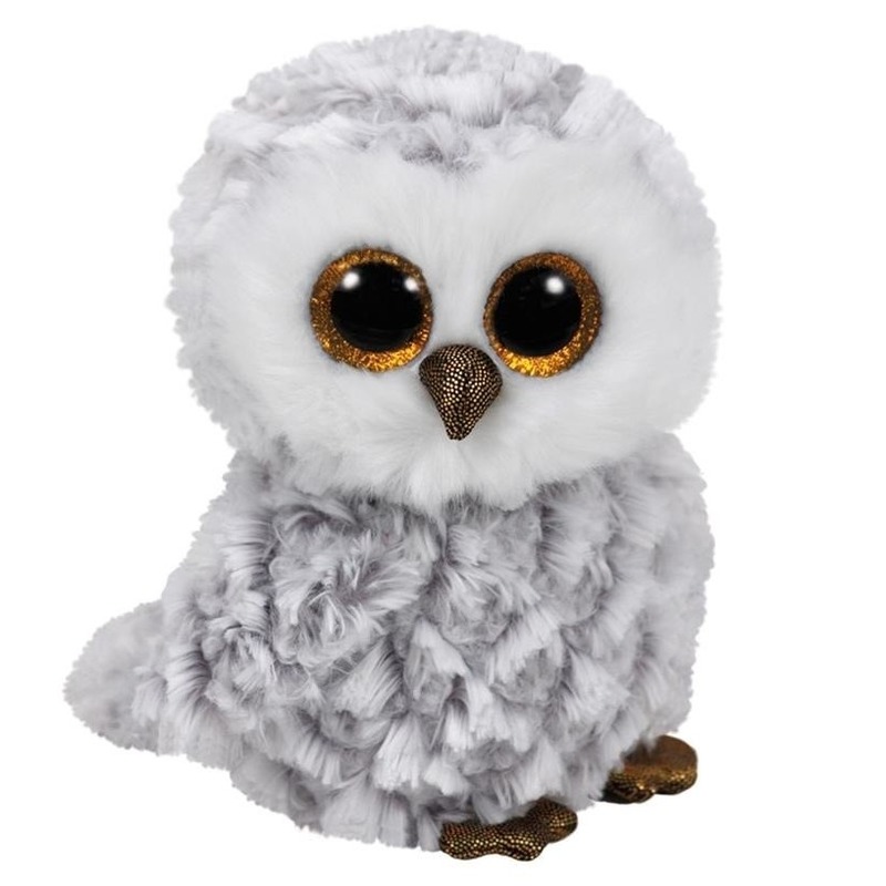 Pluche knuffel uil wit 15 cm -