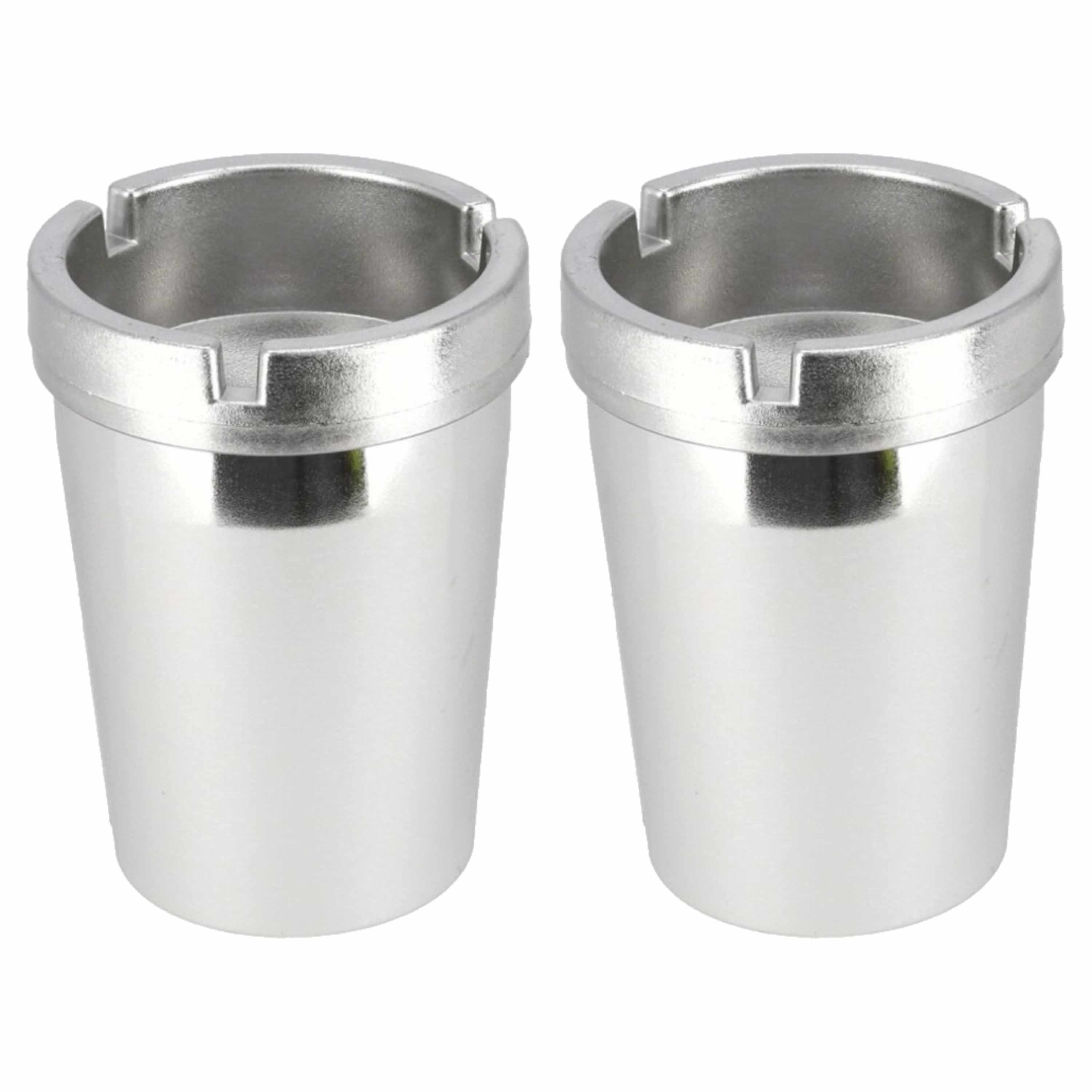2x Auto asbakken zilver 11 x 8 cm -