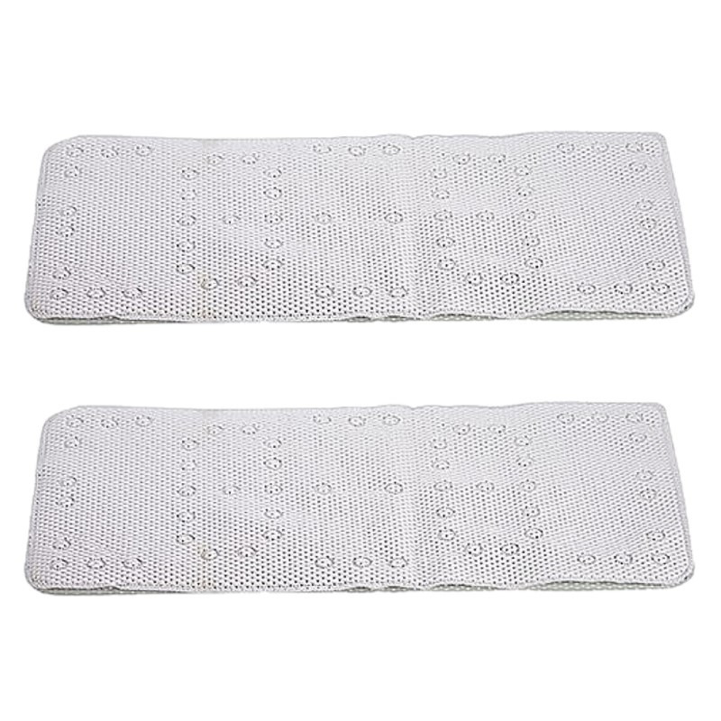 Set van 2x stuks badmatten/douchematten anti-slip melkwit 43 x 90 cm -