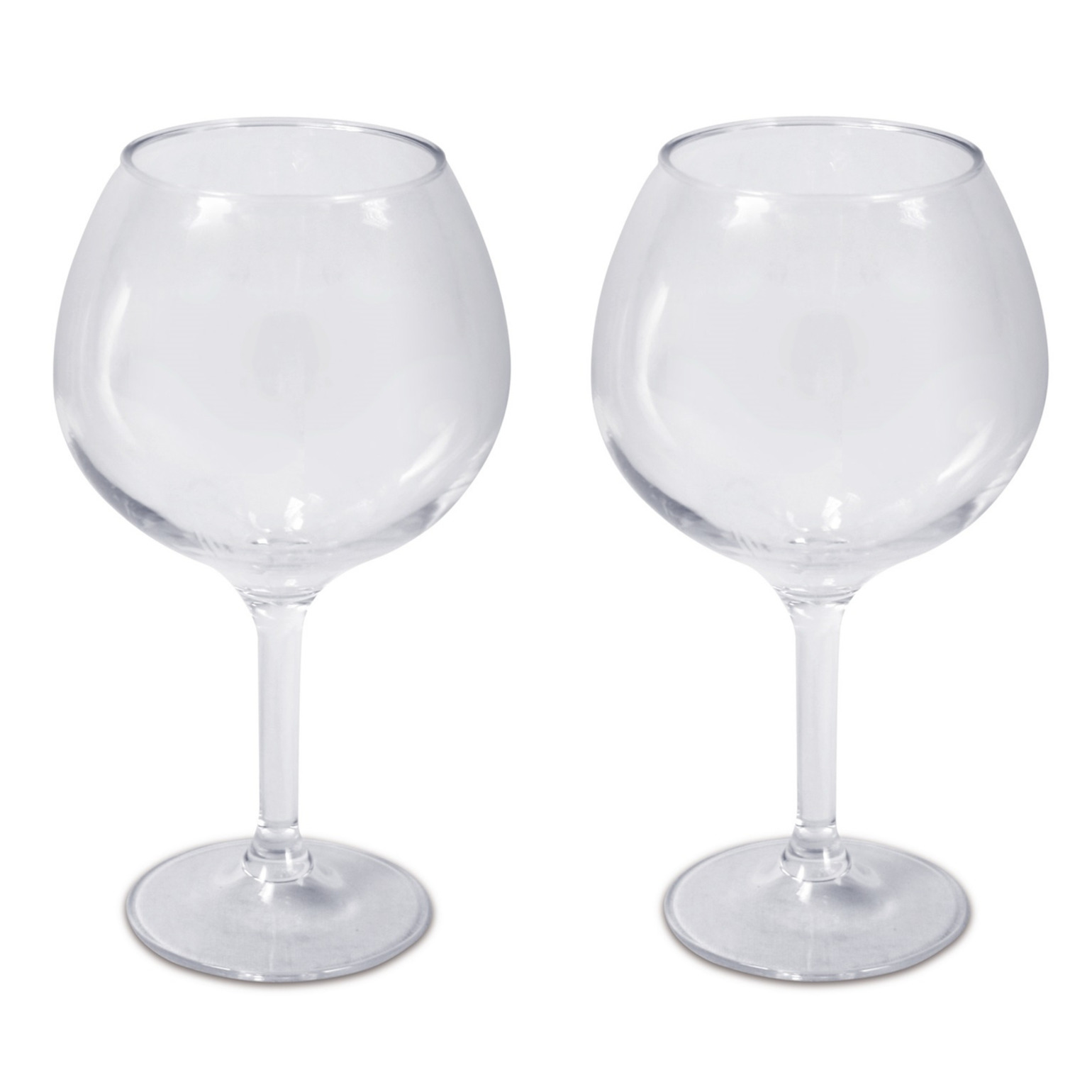 4x stuks onbreekbare kunststof camping rode wijn/gin tonic ballon glazen 780 ml -