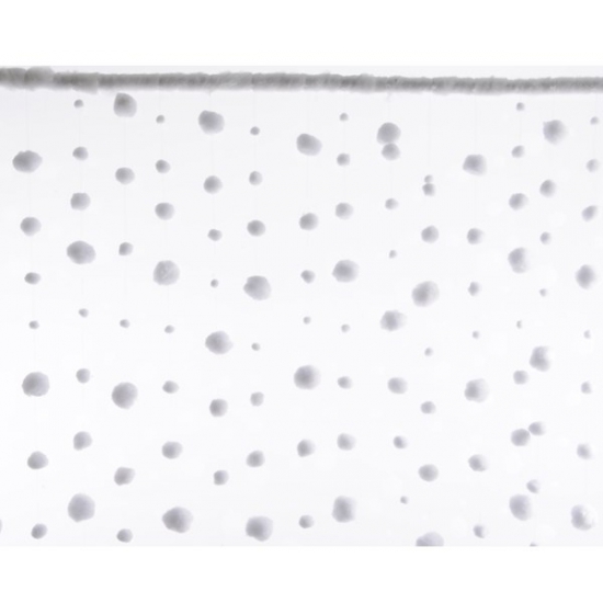 Set van 2x stuks sneeuwbal gordijn met druppels 90 x 200 cm -