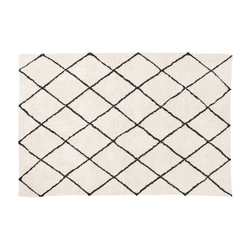 Vloerkleed berber - naturel/zwart - 120x180 cm