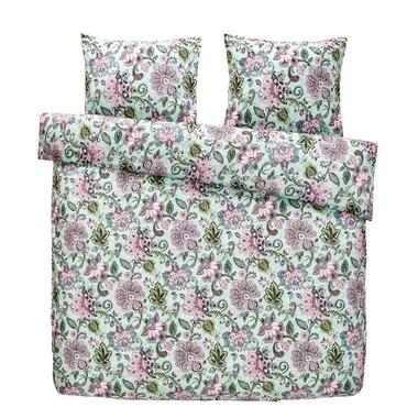 Comfort dekbedovertrek Pippa - groen/roze - 240x200/220 cm - Leen Bakker