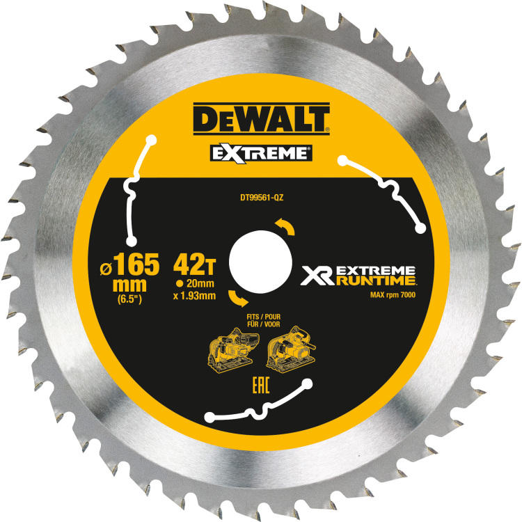 DEWALT Cirkelzaagblad DT99561 zaagblad 165mm / 20mm