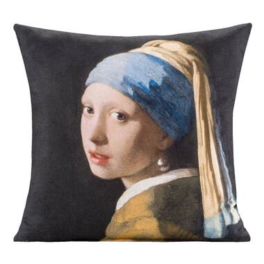 Sierkussen Meisje met de parel - bruin - 45x45 cm - Leen Bakker