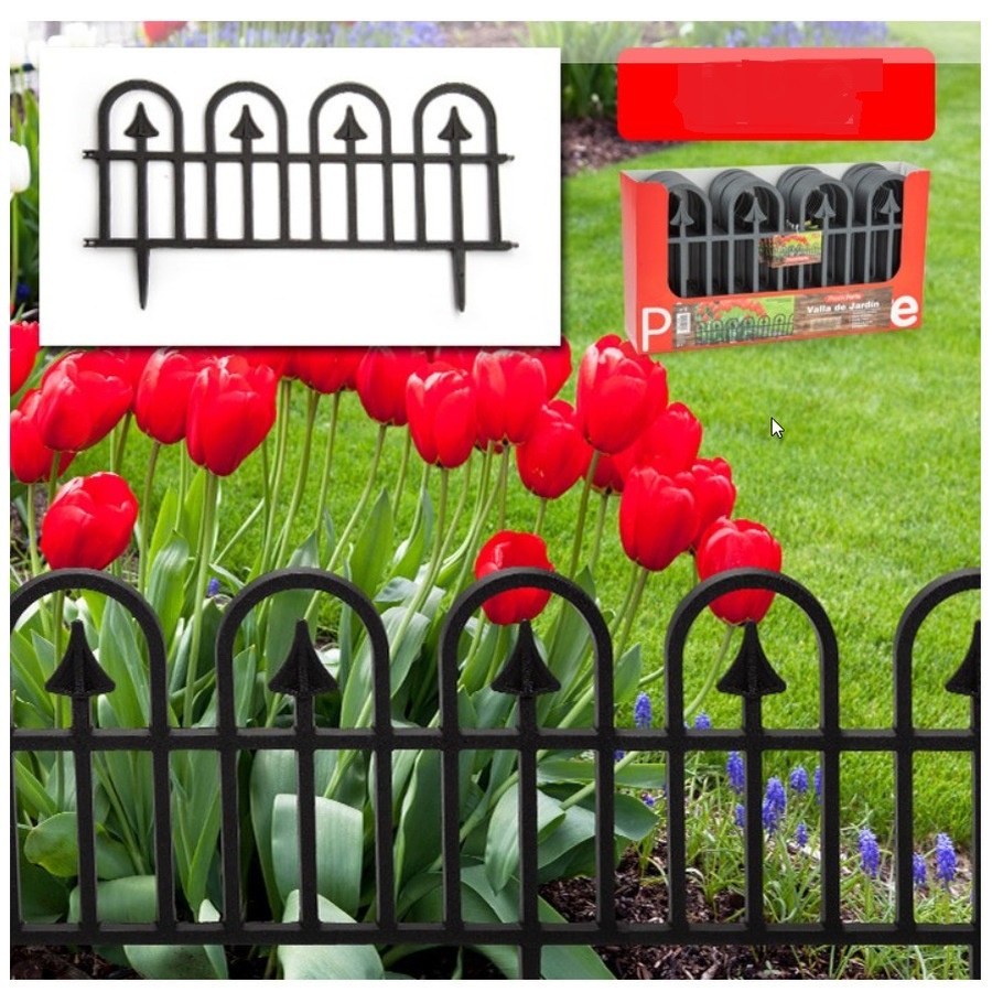 10x stuks flexibele graskant/tuin rand/kantopsluiting hekjes van 57.5 cm donkergrijs -