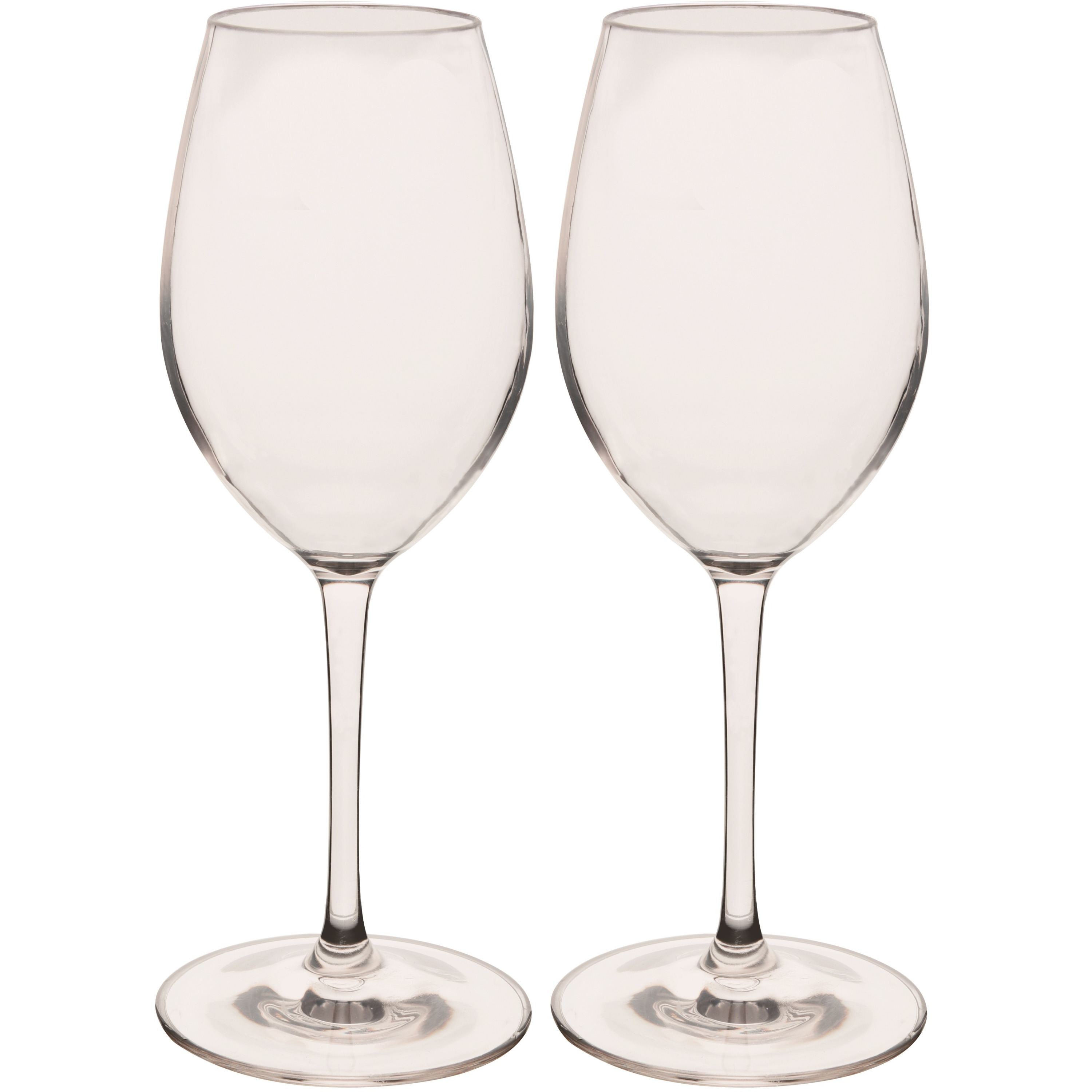 Set van 2x stuks onbreekbare kunststof camping wijnglazen voor witte wijn 265 ml -