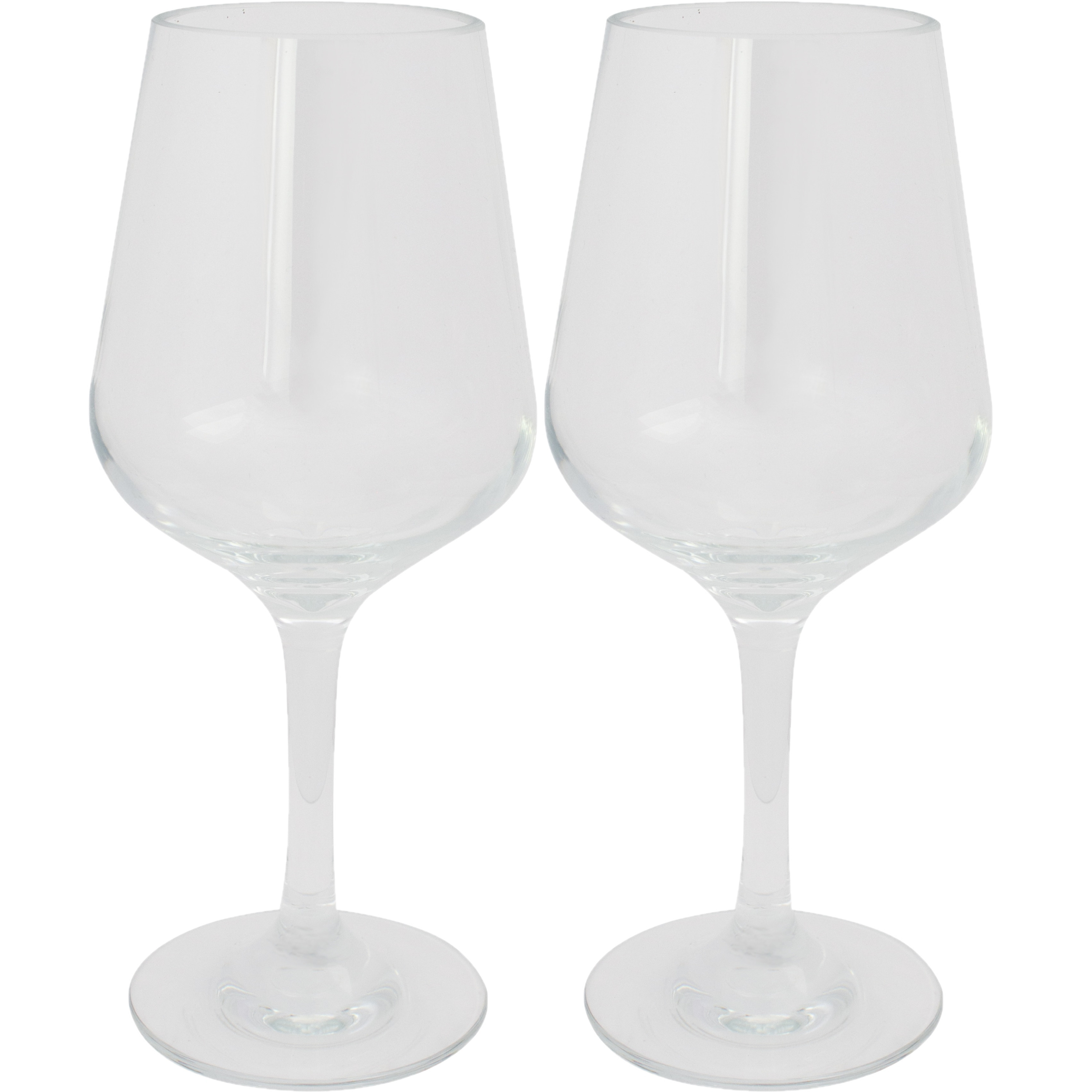 Set van 2x stuks onbreekbare kunststof camping wijnglazen voor witte wijn 290 ml -