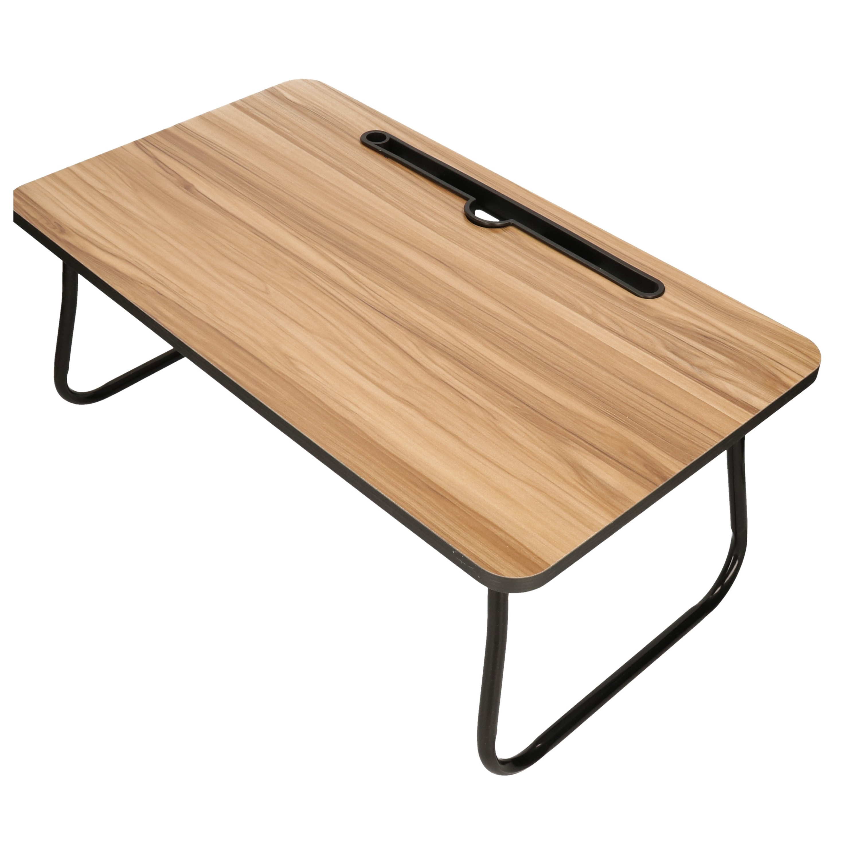 Laptoptafel - hout/metaal - 53 x 30 x 22 cm - inklapbare poten - laptop/tablet standaard -