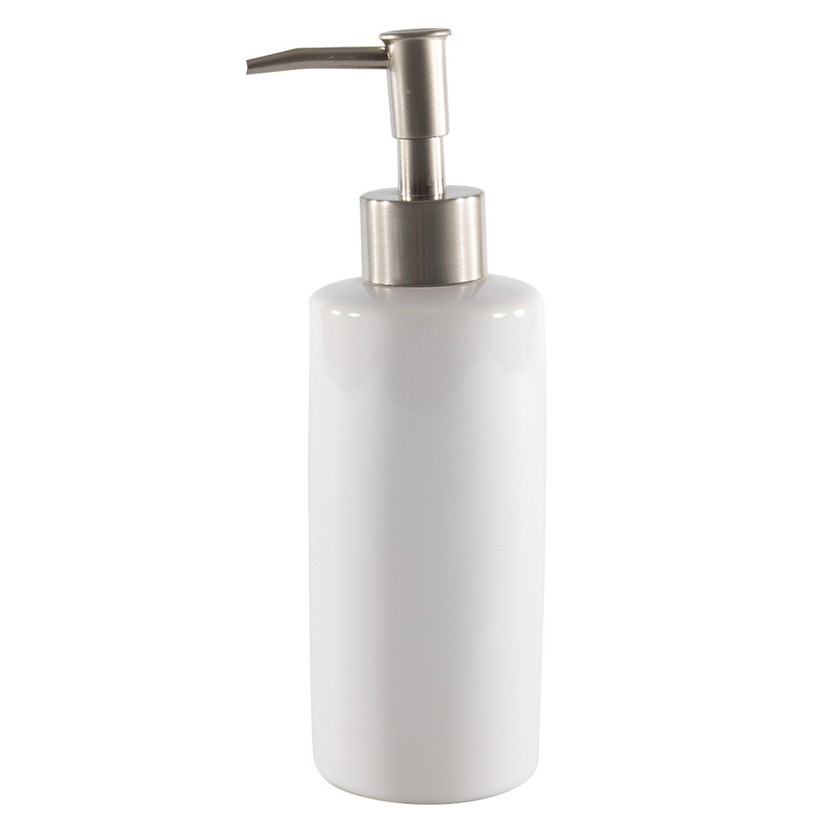 Zeeppompje/zeepdispenser wit keramiek 20 cm -