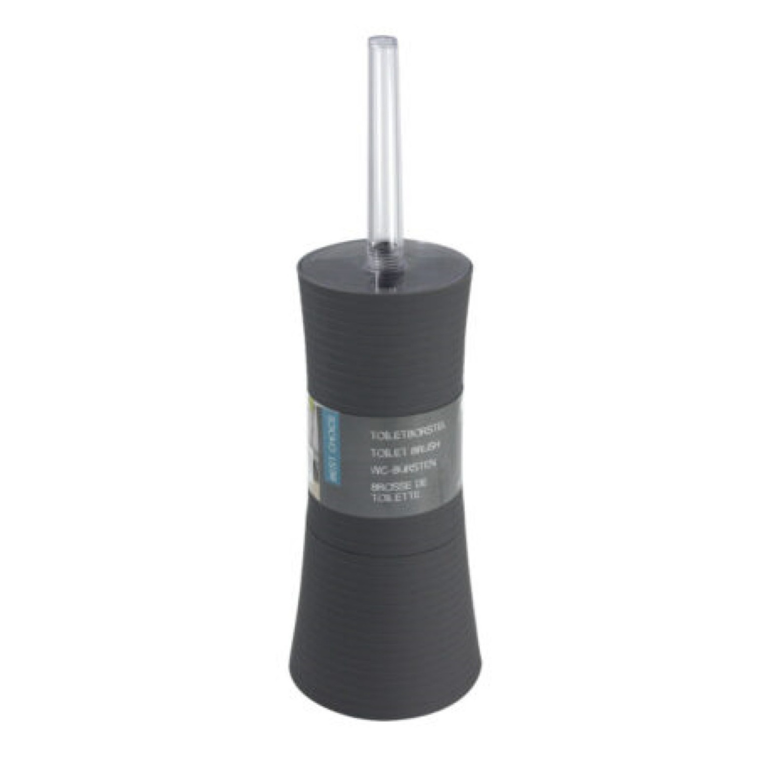 Toiletborstel antraciet grijs met houder kunststof 38 cm -