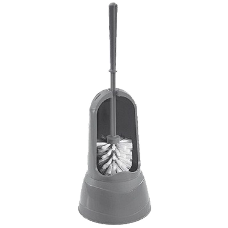 Lichtgrijze toiletborstel/WC-borstel met houder 15 x 37,5 cm -