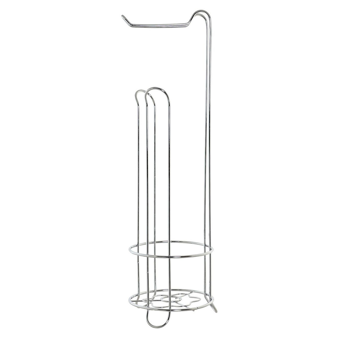 Wc/toiletrol houder staand zilver 60 cm -