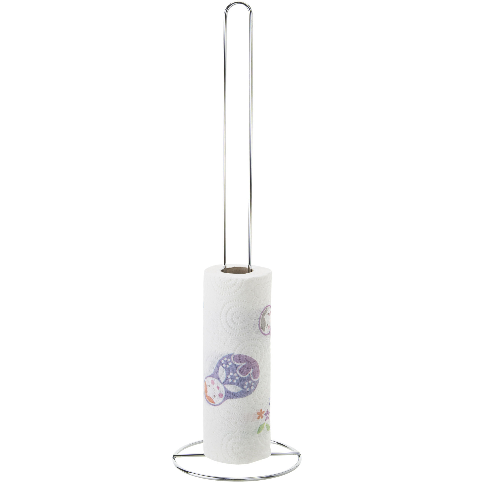 Wc/toiletrol houder staand zilver 56 cm -