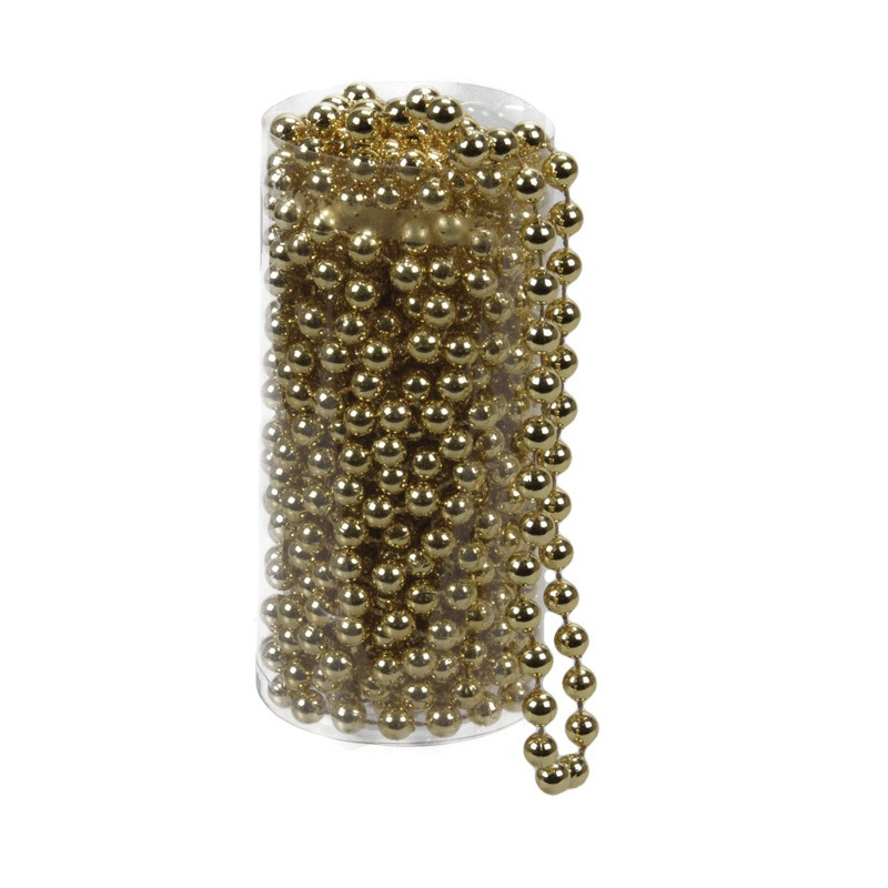 Kralenslinger - goud - kunststof - 8 meter - kerstversiering/kerstslingers -