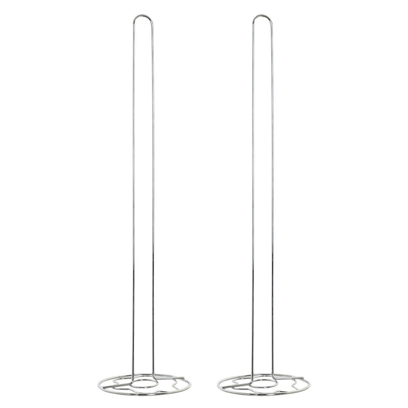 2x stuks wc/toiletrol houders staand zilver met bloemetjespatroon 55 cm -