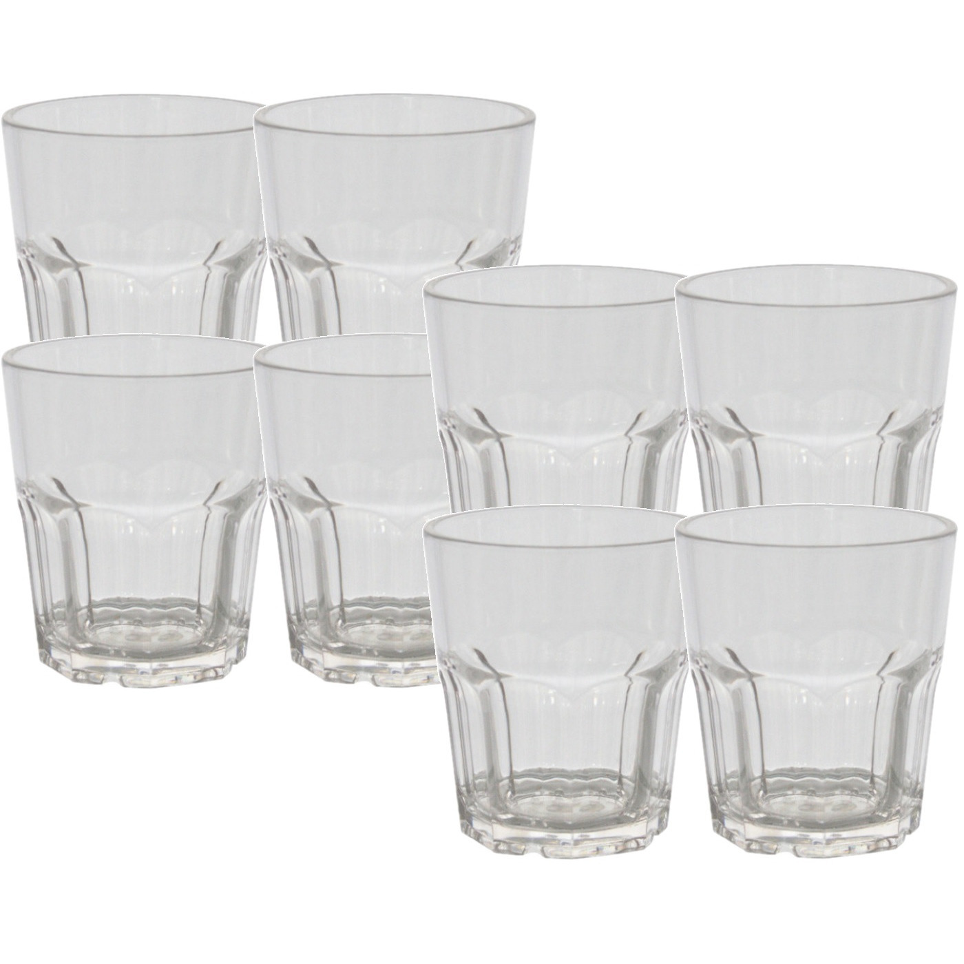 Set van 8x stuks onbreekbare kunststof camping shotglazen/borrelglazen 35 ml -